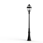 уличный фонарный столб чёрного цвета с прозрачным плафоном