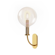 настенный светильник с полукруглым плафоном цвета латунь