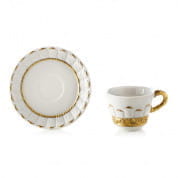 Queen elizabeth white & gold coffee cup & saucer чашка, Villari