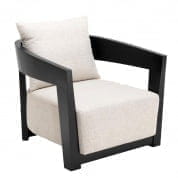 109584 Chair Rubautelli black finish loki natural кресло Eichholtz