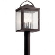 Carlson 19.5" 4 Light Post Light with Clear Seeded Glass Rubbed Bronze уличный светильник 59013RZ Kichler