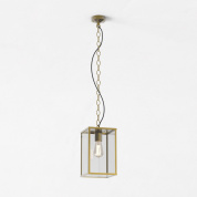 подвесной фонарь с латунным корпусом и стеклянными панелями