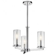 Crosby 13.75" 3 Light Convertible Chandelier with Clear Glass Chrome люстра 43997CH Kichler