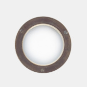 уличный встраиваемый светильник круглой формы с матовым рассеивателем из латуни