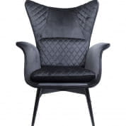 84424 Кресло Tudor Velvet Black Kare Design