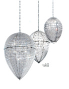 подвесной светильник в форме каплевидных плафонов из металлической сетки