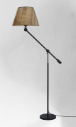 торшер с регулируемой стойкой и тканевым абажуром