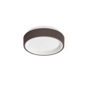 круглый потолочный светильник коричневого цвета с янтарным стеклом