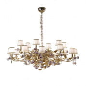 Peony 18 light chandelier - gold & pink люстра, Villari