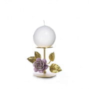 Marie-antoinette candle holder - h. 15 cm - gold & pink подсвечник, Villari