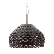 подвесной светильник с перфорированным купольным плафоном тёмного цвета