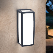 уличный настенный светильник прямоугольной формы в антрацитовой отделке