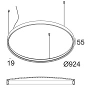 20562 9300 FBR Delta Light SUPERLOOP Подвесной светильник PLUS HC 90 SBL