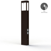 садовый боллард с прямоугольным корпусом коричневого оттенка