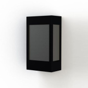 настенное бра черного цвета с корпусом в виде рамки и тёмным стеклом