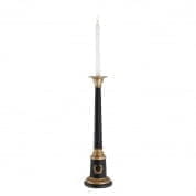 110095 Candle Holder Arosa vintage brass/black finish L подсвечник Eichholtz