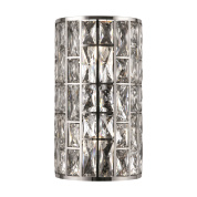 настенный светильник с прозрачным плафоном из стекла хромированный