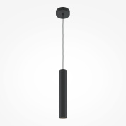 подвесной цилиндрический светильник черного цвета на тросе