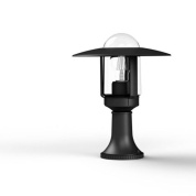 садовый светильник на ножке с купольным плафоном чёрного цвета