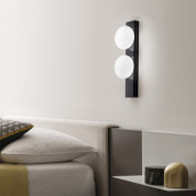 05702NGDHXXBB Elesi luce Boma AP 2L LED современный настенный светильник на два плафона чёрный