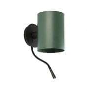 20032-81 GUADALUPE BLACK WALL LAMP WITH READER GREEN LAMPSH настенный светильник Faro barcelona