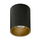 потолочный светильник с трубчатым корпусом чёрно-золотого цвета