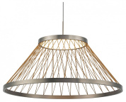 подвесной светильник с широким купольным каркасом из тонких прутьев и открытым источником света