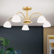 OPALDESIGN Orion люстра DLU 1600/5 gold-matt/438 opal золотой