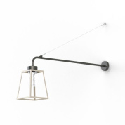 настенный уличный светильник с открытым металлическим каркасом белого цвета и прозрачным плафоном