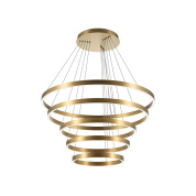 подвесной светильник латунного оттенка с кольцами разных диаметров