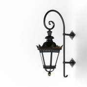 настенное бра с фонарным плафоном в чёрном корпусе на декоративном кронштейне