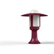 садовый светильник на ножке с купольным плафоном бордового цвета