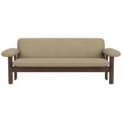 71023-005705 Audo Copenhagen Brasilia 2-местный диван, тёмный мореный дуб / букле 02 бежевый