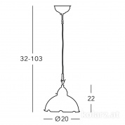 Kolarz Nonna 731.30.127 подвесной светильник состаренная латунь ø20cm высота 22cm мин. высота 32cm макс. высота 103cm 1 лампа e27