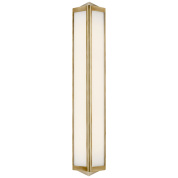 настенное бра с высоким многогранным стеклянным корпусом в металлической раме