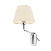 24007-11 ETERNA CHROME WALL LAMP E27 15W WITH LEFT READER L настенный светильник Faro barcelona