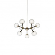 подвесная люстра с девятью стеклянными шарами на округлом каркасе