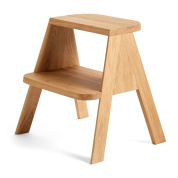 лестница-стремянка деревянная с двумя ступенями и опорной платформой