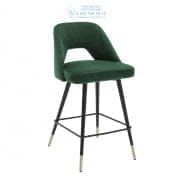 112055 Counter Stool Avorio roche green velvet Eichholtz