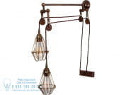 MAXUM DOUBLE PULLEY WALL LIGHT Настенный светильник прямого света ручной работы Mullan Lighting MLWL225ANTBRS