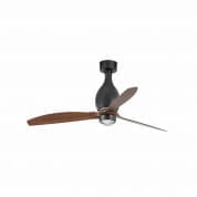 32028WP-10 Faro MINI ETERFAN LED Matt black/wood ceiling fan with DC motor SMART люстра-вентилятор матовый черный