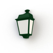настенный светильник с фонарным плафоном зелёного цвета