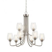 Valserrano 9 Light Chandelier Clear Seeded Glass Brushed Nickel люстра 44378NICS Kichler