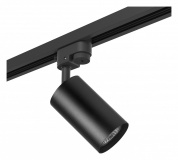трековый спот цилиндрической формы чёрного цвета на штанге 50Вт для однофазного шинопровода