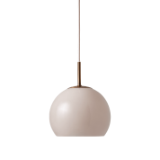 137730 Ball Frandsen Лаконичный подвесной светильник-шар песочно-серого цвета с золотистой деталью подвеса