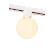 трековый шарообразный светильник белого цвета для направленного освещения однофазного шинопровода