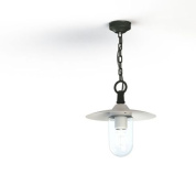 подвесной светильник с одним плафоном на цепи в сером корпусе