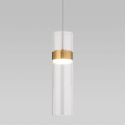 подвесной светильник с прозрачным цилиндрическим стеклянным плафоном