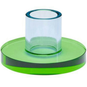 подсвечник стеклянный цилиндрический сине-зелёного оттенка