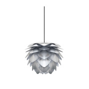 подвесной светильник с абажуром из металлических лепестков серебристого оттенка